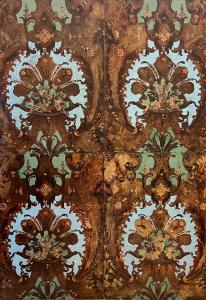 Gilded leather panel